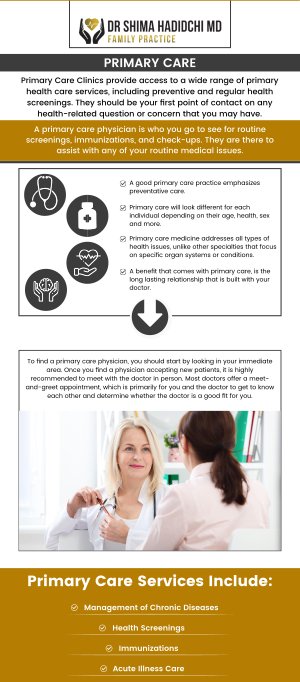 As a board-certified female primary care doctor in Apple Valley and Victorville, CA, Dr. Shima Hadidchi, MD focuses on prevention, regular health checkups, and the ongoing management of chronic conditions. Her personalized approach to care ensures that each patient receives the attention and guidance necessary to maintain long-term health and well-being in a caring, comfortable setting. Dr. Hadidchi takes the time to listen to her patients' concerns, providing thoughtful advice and treatment plans tailored to their unique needs. With a commitment to comprehensive health, she fosters a strong doctor-patient relationship built on trust and open communication. Contact us now for more information or schedule an appointment online! We have convenient locations to serve you in Apple Valley, CA and Victorville, CA. As a board-certified female primary care doctor in Apple Valley and Victorville, CA, Dr. Shima Hadidchi, MD focuses on prevention, regular health checkups, and the ongoing management of chronic conditions. Her personalized approach to care ensures that each patient receives the attention and guidance necessary to maintain long-term health and well-being in a caring, comfortable setting. Dr. Hadidchi takes the time to listen to her patients' concerns, providing thoughtful advice and treatment plans tailored to their unique needs. With a commitment to comprehensive health, she fosters a strong doctor-patient relationship built on trust and open communication. Contact us now for more information or schedule an appointment online! We have convenient locations to serve you in Apple Valley, CA and Victorville, CA.