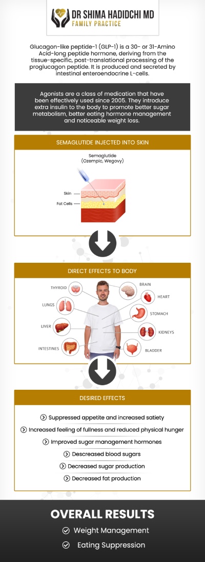 During your first week of Semaglutide GLP-1 therapy, you can expect your body to adjust to the medication gradually. The goal during this initial phase is to support tolerance and minimize side effects as your system adapts to the changes in blood sugar regulation and appetite control. Board-Certified Dr. Shima Hadidchi, MD, offers personalized care to help patients ease into treatment comfortably. She carefully monitors your progress, provides nutritional recommendations, and adjusts dosages as needed to ensure your body responds safely and effectively. For more information contact us today or schedule an appointment online. We have convenient locations to serve you in Apple Valley, CA and Victorville, CA. During your first week of Semaglutide GLP-1 therapy, you can expect your body to adjust to the medication gradually. The goal during this initial phase is to support tolerance and minimize side effects as your system adapts to the changes in blood sugar regulation and appetite control. Board-Certified Dr. Shima Hadidchi, MD, offers personalized care to help patients ease into treatment comfortably. She carefully monitors your progress, provides nutritional recommendations, and adjusts dosages as needed to ensure your body responds safely and effectively. For more information contact us today or schedule an appointment online. We have convenient locations to serve you in Apple Valley, CA and Victorville, CA.
